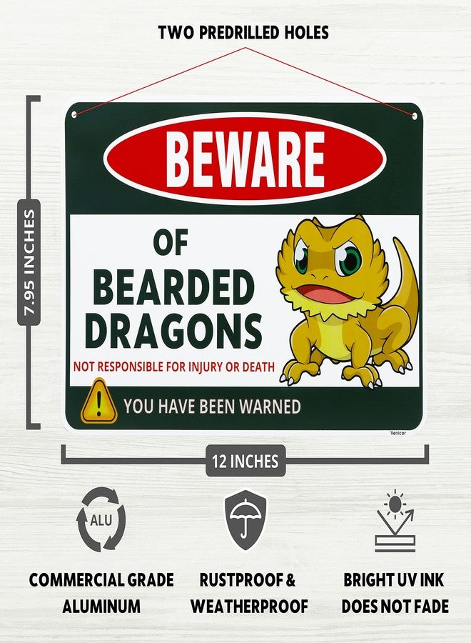 Venicor Bearded Dragon Decor Sign - 8 x 12 Inches - Aluminum - Bearded Dragon Tank Accessories Cage Toy Plush Stuffed Animal Gifts Stuff - Image 2